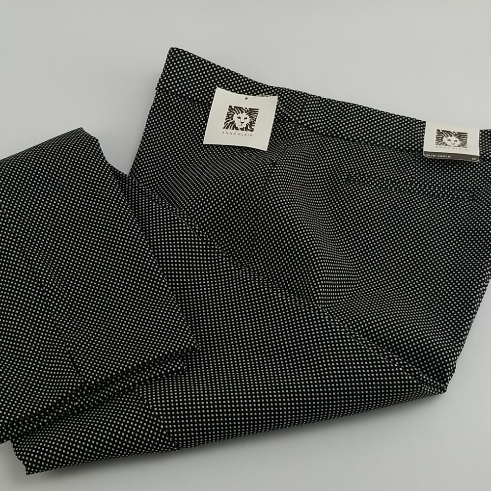 New Anne Klein Slim Ankle Dress Pants Size M Black